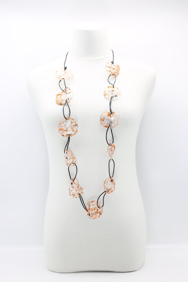 Aqua Lotus Root Necklace - Hand-gilded -Large - Jianhui London