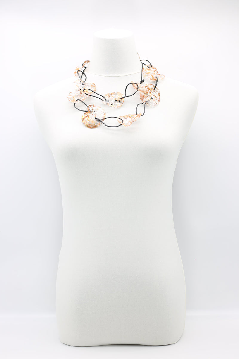 Aqua Lotus Root Necklace - Hand-gilded -Large - Jianhui London