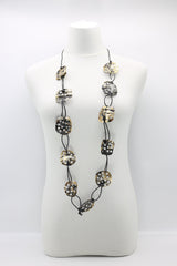 Aqua Lotus Root Necklace - Hand-gilded -Large - Jianhui London