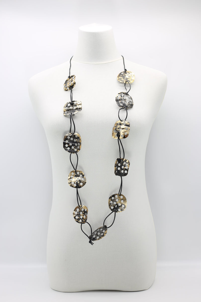 Aqua Lotus Root Necklace - Hand-gilded -Large - Jianhui London