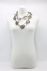Aqua Lotus Root Necklace - Hand-gilded -Large - Jianhui London