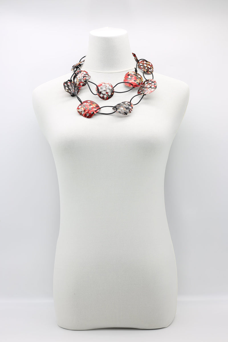 Aqua Lotus Root Necklace - Hand-gilded -Large - Jianhui London