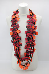 LOVE Ribbon & Squares Necklaces Set - Jianhui London