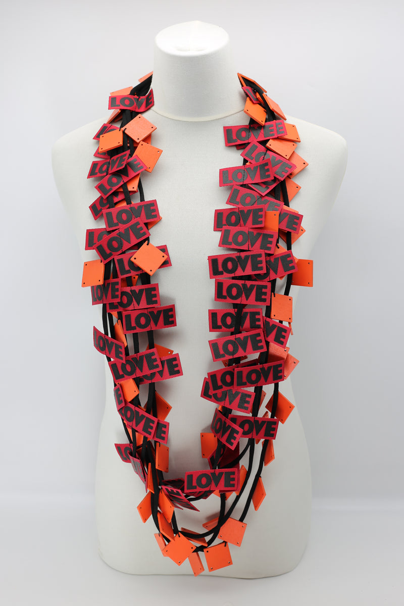 LOVE Ribbon & Squares Necklaces Set - Jianhui London