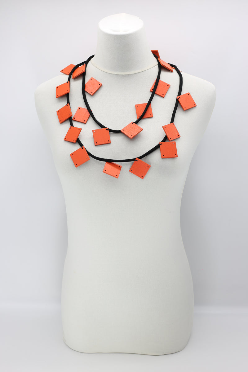 LOVE Ribbon & Squares Necklaces Set - Jianhui London