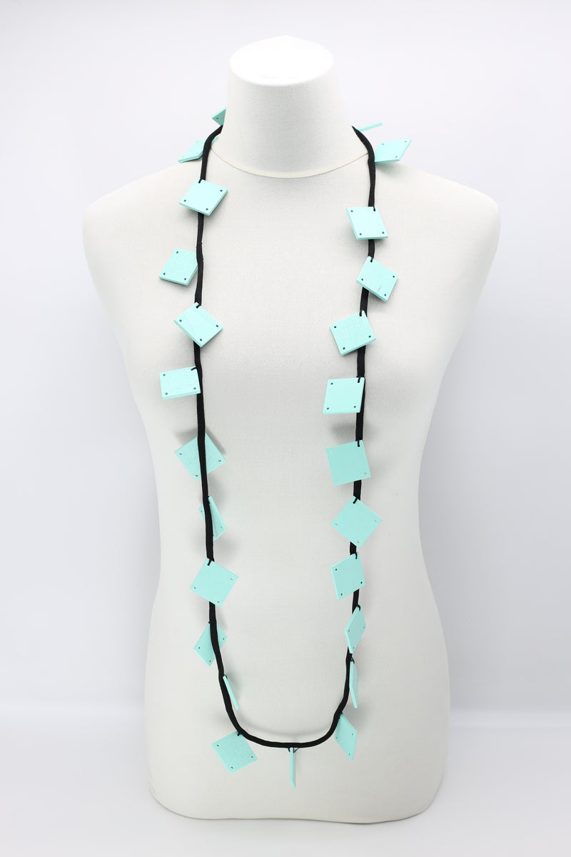 Wooden Squares on Cord Necklaces - Large - Jianhui London