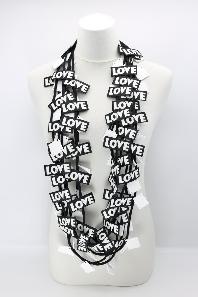 LOVE Ribbon & Squares Necklaces Set - Jianhui London