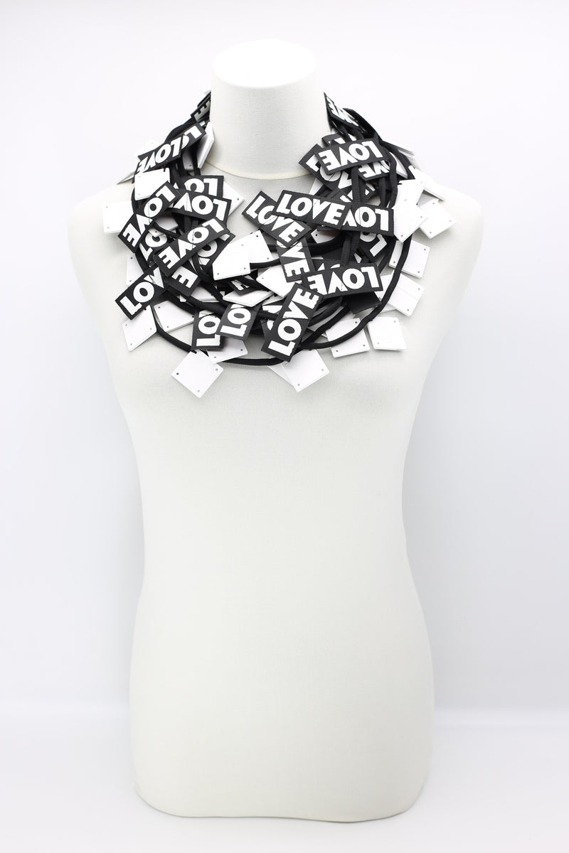 LOVE Ribbon & Squares Necklaces Set - Jianhui London