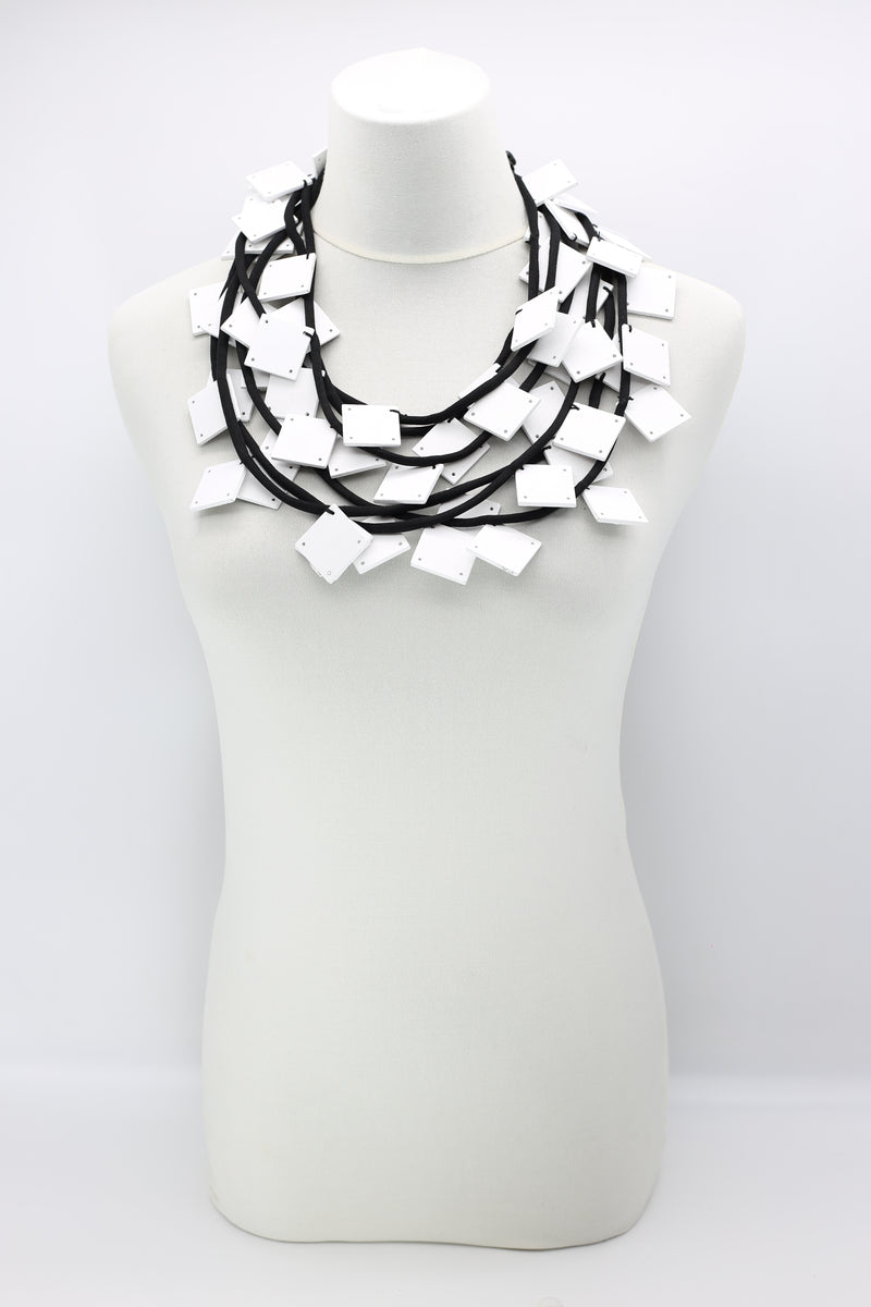 Wooden Squares on Cord Necklaces - Large - Jianhui London