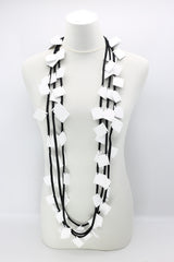 Wooden Squares on Cord Necklaces - Large - Jianhui London