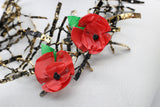 Upcycled plastic bottles - Ladder Necklace with Two Poppies brooch-Red - Jianhui London