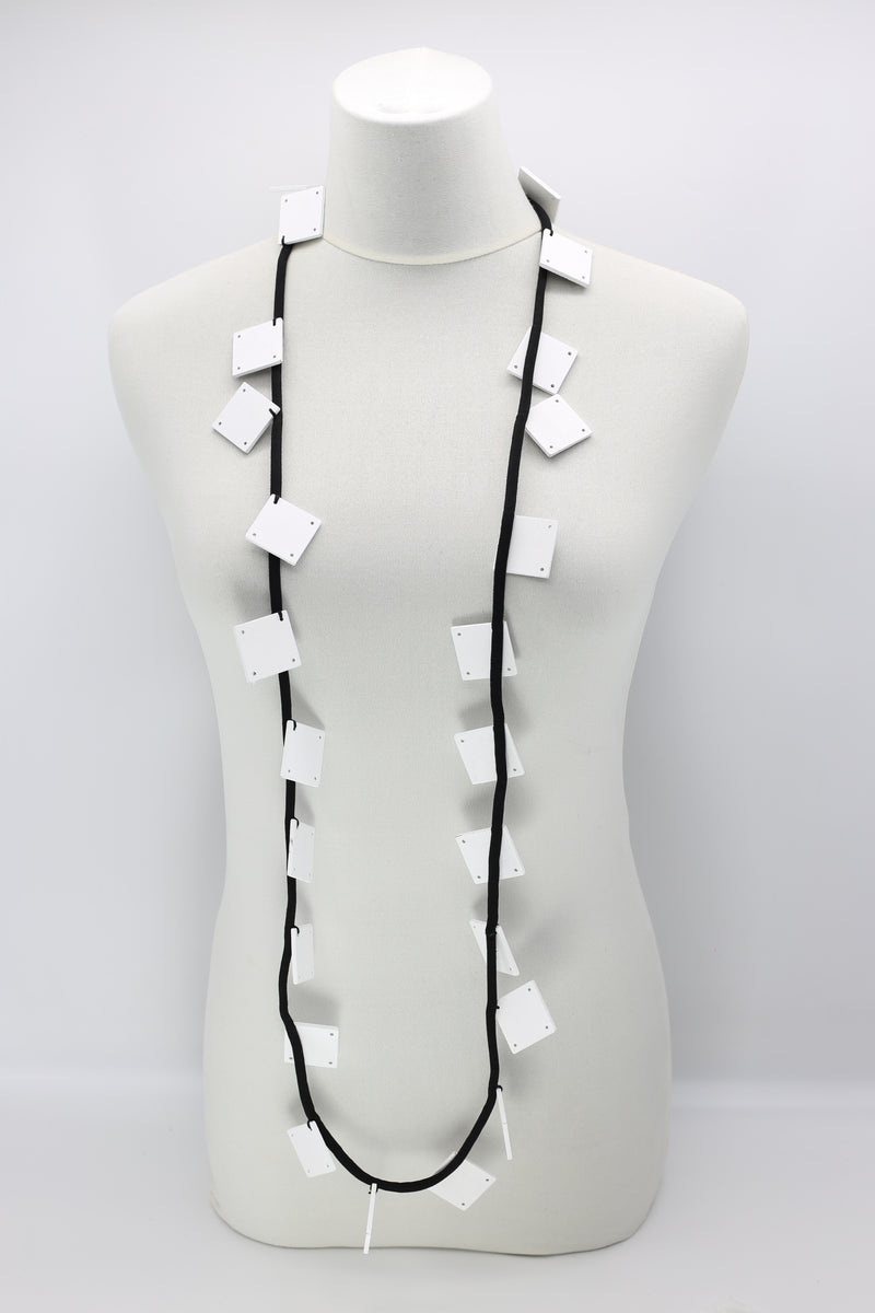 Wooden Squares on Cord Necklaces - Large - Jianhui London