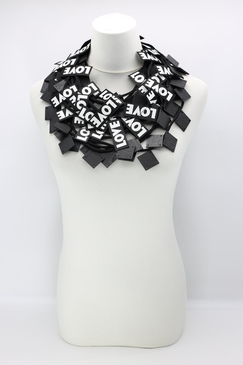 LOVE Ribbon & Squares Necklaces Set - Jianhui London