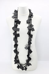 Wooden Squares on Cord Necklaces - Large - Jianhui London