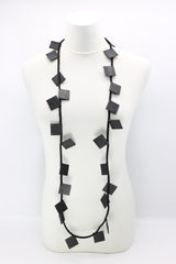 Wooden Squares on Cord Necklaces - Large - Jianhui London