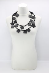Wooden Squares on Cord Necklaces - Large - Jianhui London