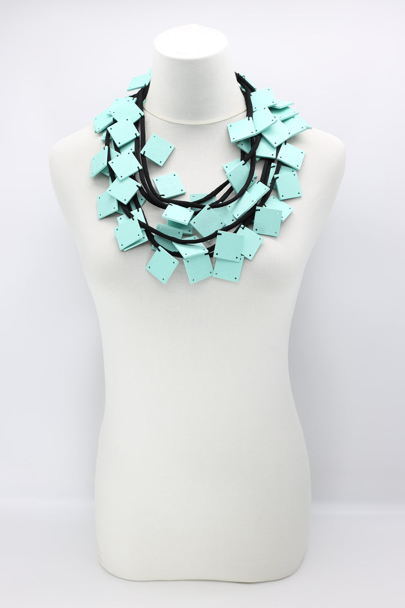 Wooden Squares on Cord Necklaces - Large - Jianhui London