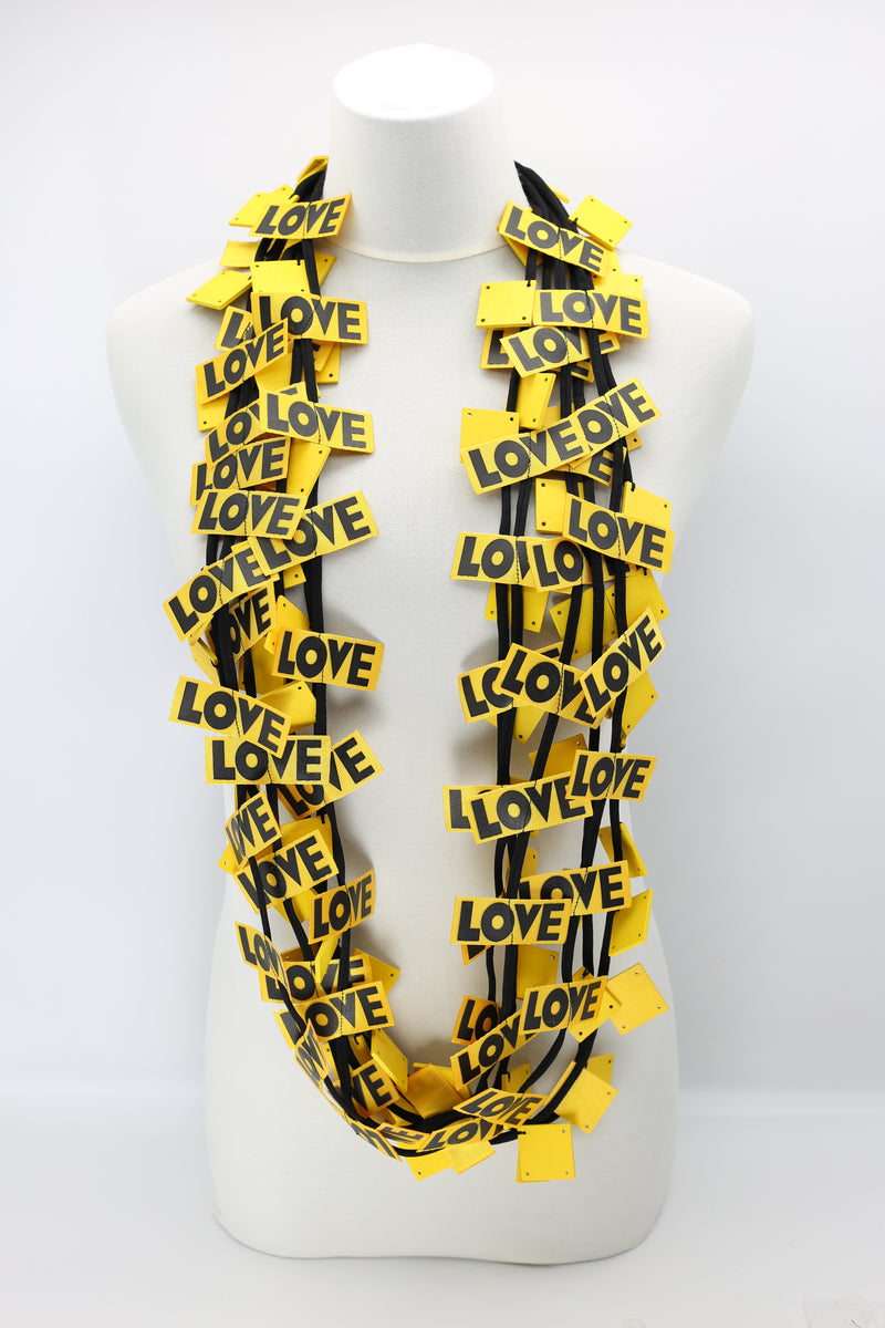 LOVE Ribbon & Squares Necklaces Set - Jianhui London