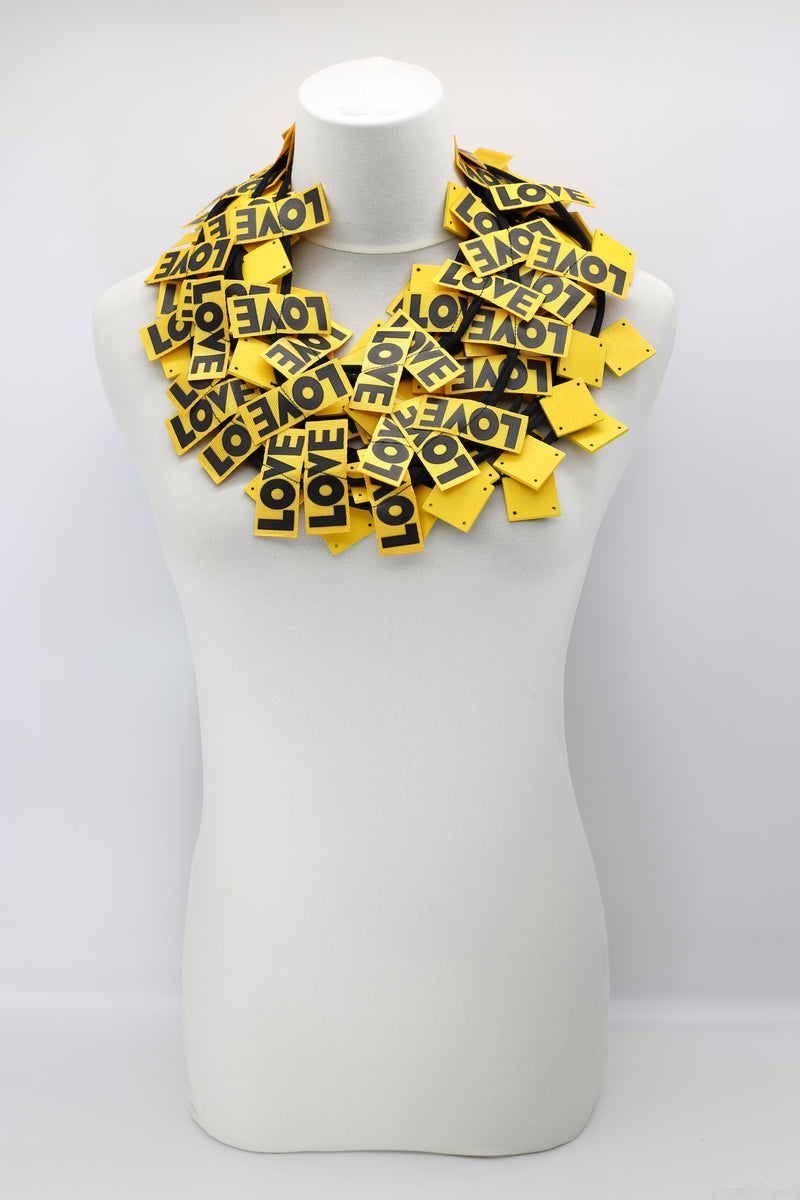 LOVE Ribbon & Squares Necklaces Set - Jianhui London