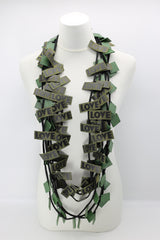 LOVE Ribbon & Squares Necklaces Set - Jianhui London