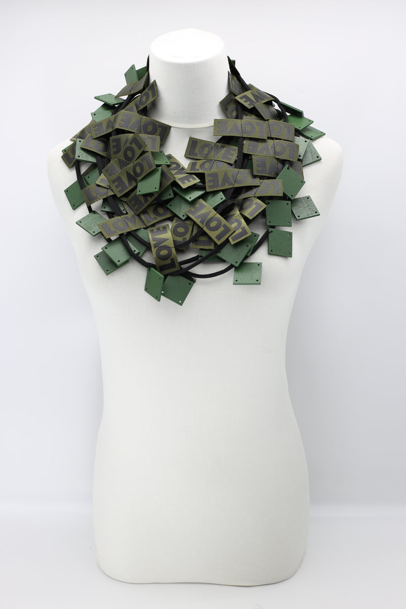 LOVE Ribbon & Squares Necklaces Set - Jianhui London
