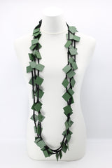 Wooden Squares on Cord Necklaces - Large - Jianhui London