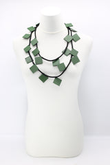 Wooden Squares on Cord Necklaces - Large - Jianhui London