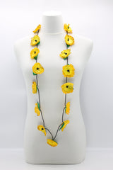 Upcycled plastic bottles - sunflower and poppy necklaces -set - Jianhui London