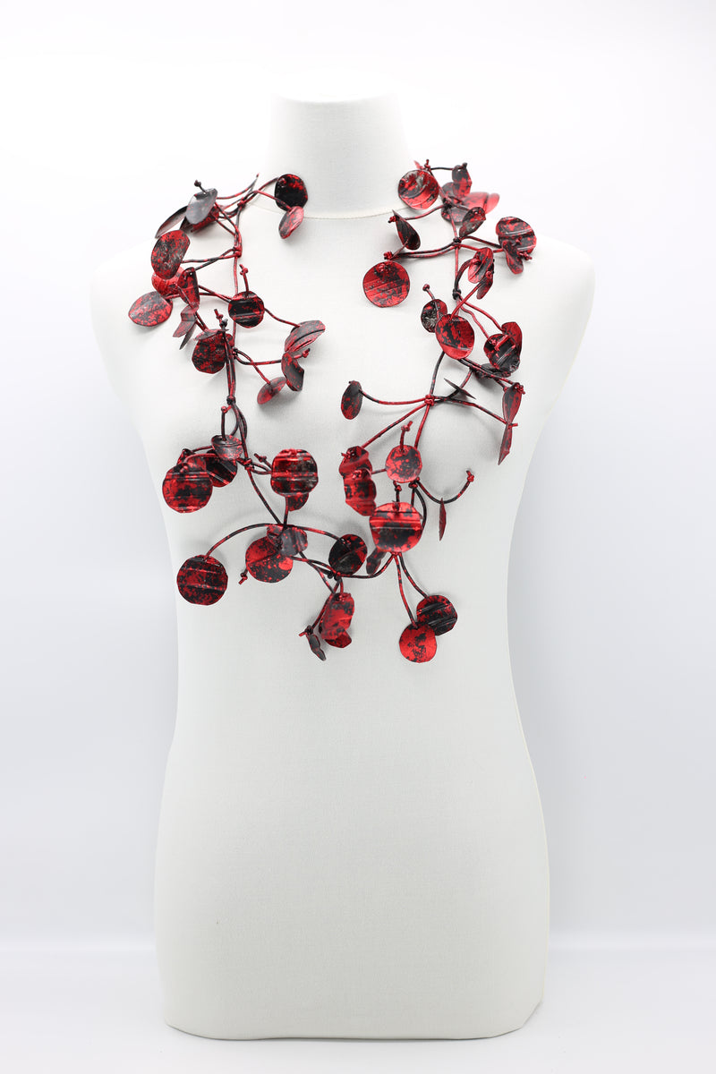 Aqua Water Lily Leaf Necklaces - Hand-gilded - Long - Jianhui London