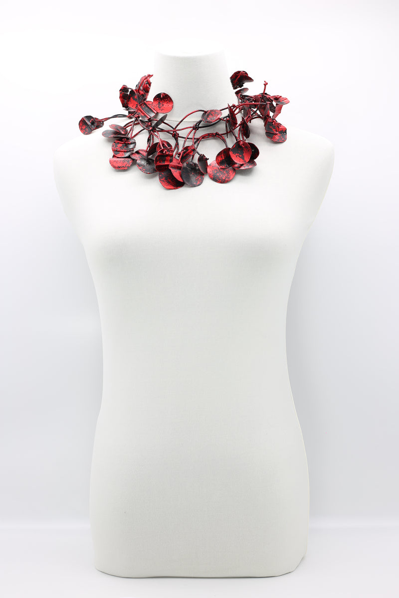 Aqua Water Lily Leaf Necklaces - Hand-gilded - Long - Jianhui London
