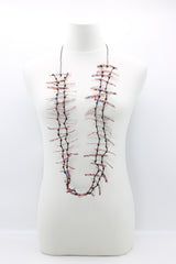 Upcycled plastic bottles - Aqua Ladder Necklace - Hand painted - Jianhui London