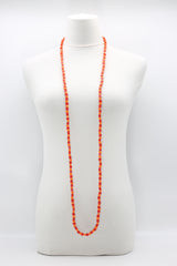 SINGLE STRAND PASHMINA NECKLACE WOODEN BEADS MOSAIC - Jianhui London