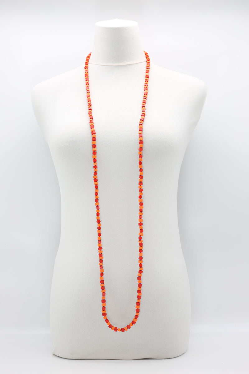 SINGLE STRAND PASHMINA NECKLACE WOODEN BEADS MOSAIC - Jianhui London