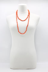 SINGLE STRAND PASHMINA NECKLACE WOODEN BEADS MOSAIC - Jianhui London