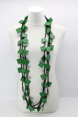 Wooden Squares on Cord Necklaces - Large - Jianhui London