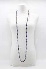 SINGLE STRAND PASHMINA NECKLACE WOODEN BEADS MOSAIC - Jianhui London