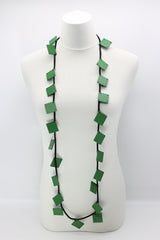 Wooden Squares on Cord Necklaces - Large - Jianhui London