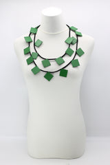 Wooden Squares on Cord Necklaces - Large - Jianhui London