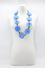 HAND MADE RECYCLED FABRIC FLOWER NECKALCE SHORT - Jianhui London