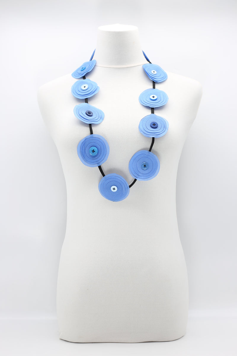 HAND MADE RECYCLED FABRIC FLOWER NECKALCE SHORT - Jianhui London