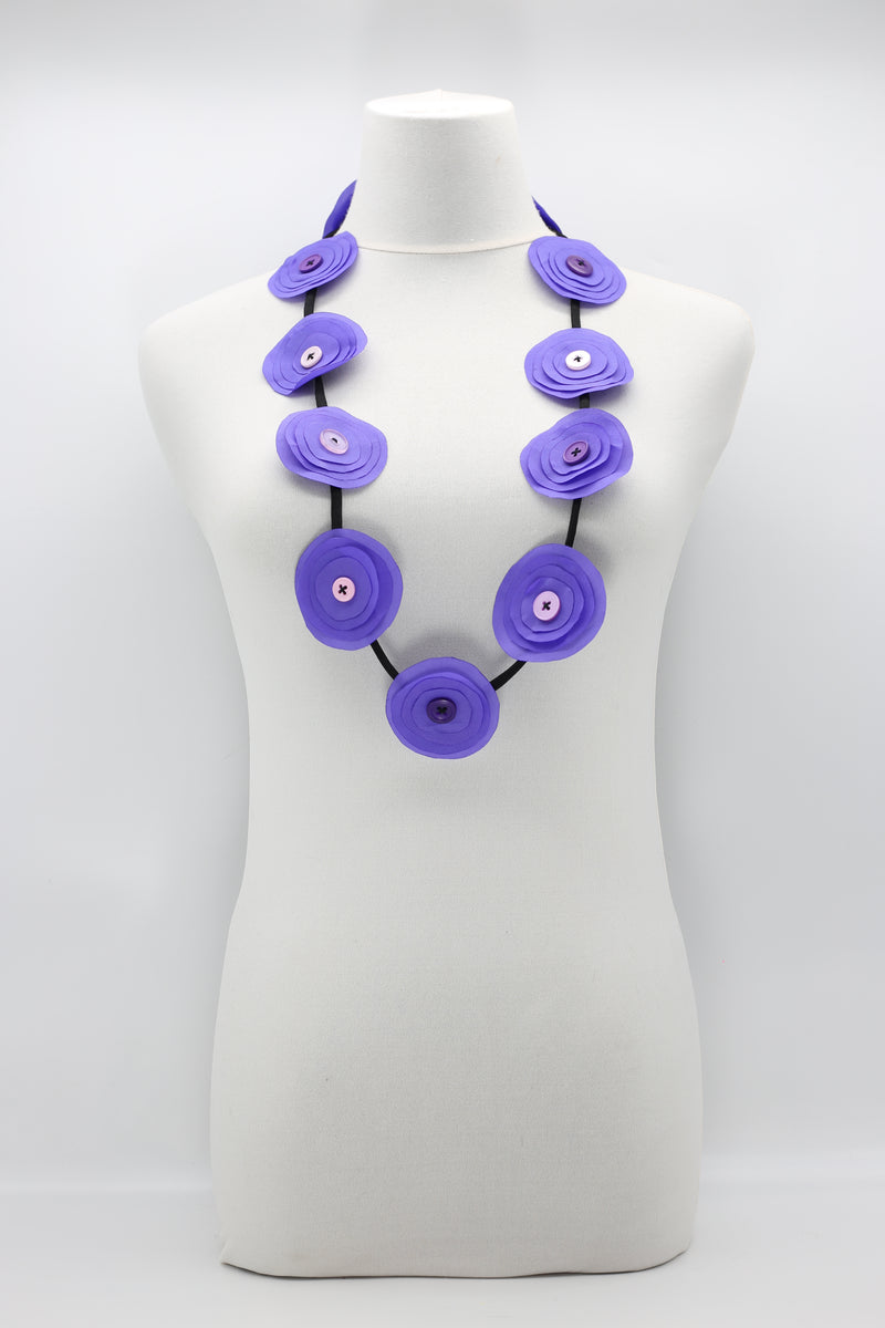 HAND MADE RECYCLED FABRIC FLOWER NECKALCE SHORT - Jianhui London