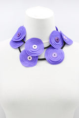 HAND MADE RECYCLED FABRIC FLOWER NECKALCE SHORT - Jianhui London