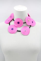 HAND MADE RECYCLED FABRIC FLOWER NECKALCE SHORT - Jianhui London