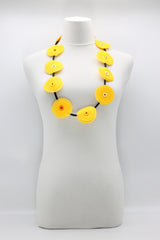 HAND MADE RECYCLED FABRIC FLOWER NECKALCE SHORT - Jianhui London