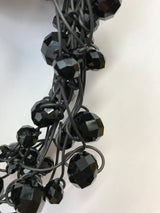 Crystal Faceted Beads on Rubber Necklace - Transparent Red - Jianhui London