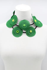 HAND MADE RECYCLED FABRIC FLOWER NECKALCE SHORT - Jianhui London