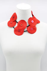 HAND MADE RECYCLED FABRIC FLOWER NECKALCE SHORT - Jianhui London