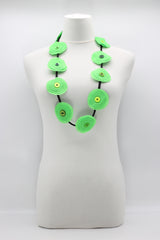 HAND MADE RECYCLED FABRIC FLOWER NECKALCE SHORT - Jianhui London