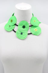HAND MADE RECYCLED FABRIC FLOWER NECKALCE SHORT - Jianhui London