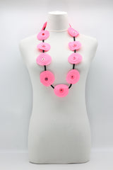 HAND MADE RECYCLED FABRIC FLOWER NECKALCE SHORT - Jianhui London